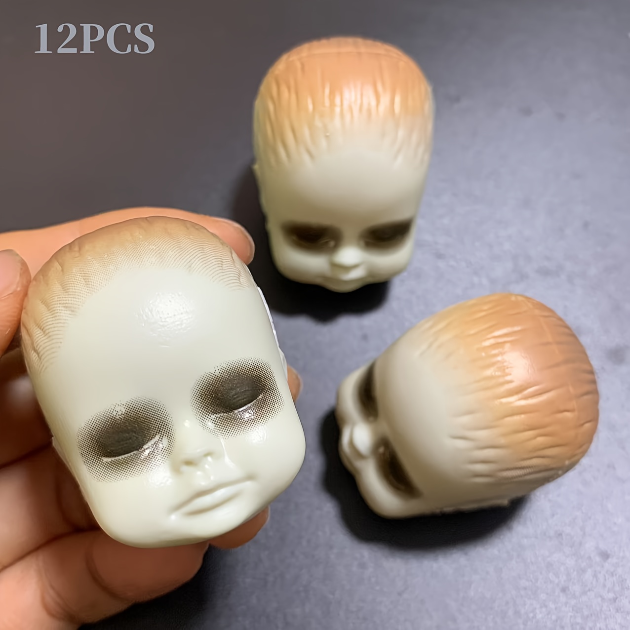 12Pcs Creepy Doll Head Ornamen - Head Racket Boom ulasan dan harga